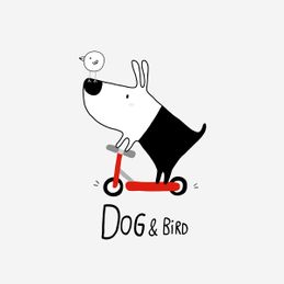 14.Dog and Bird riding a scooter